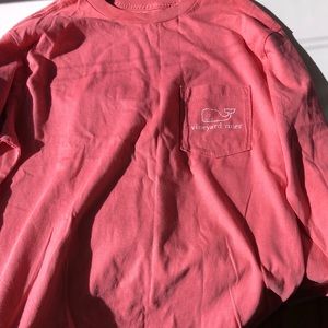 Vineyard Vines Coral Long Sleeve Logo Shirt